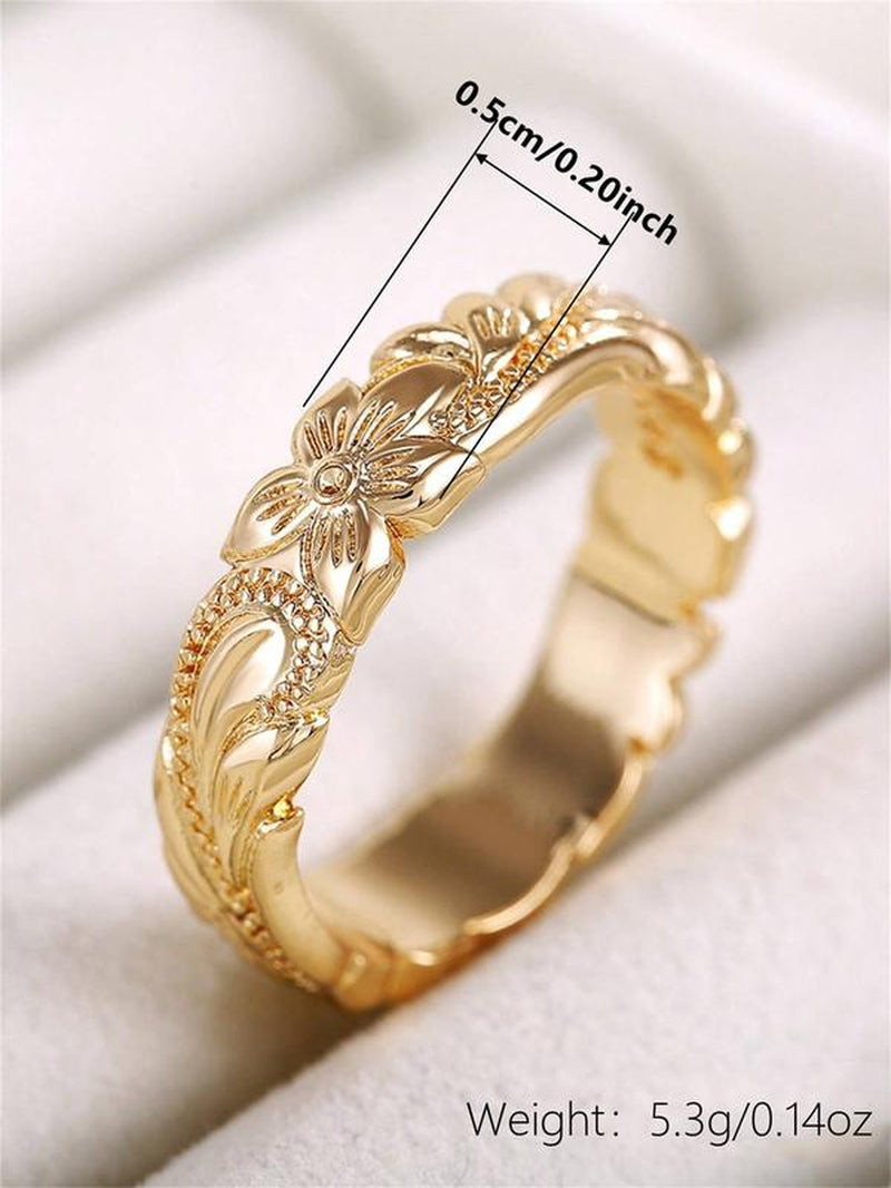 Engraved Flower Ring