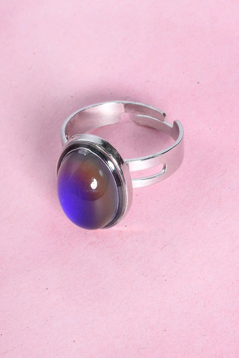 Retro Aura Mood Ring – A 90s Classic, Reborn in Silver Shine